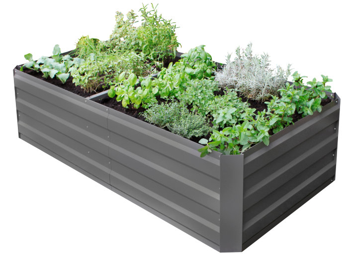 Plantekasse galvanisert modell Easy L u/bunn